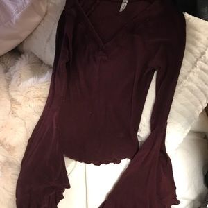 Free people maroon top